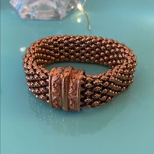 Woven Copper Magnetic Link Closure Bracelet